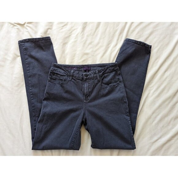 NYDJ Marilyn Straight Leg Stretch Denim Jeans Dark Gray Women's 10 - Picture 1 of 7